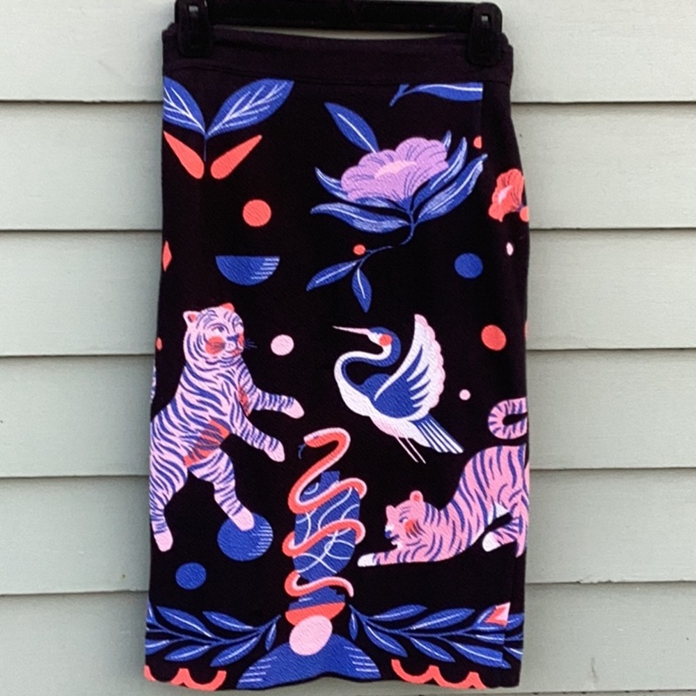Anthropologie ft. Super Nice Letters Knit Pencil Skirt Tigers Snake Plus Size 2X